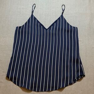 Express silk camisole navy & white stripes XS NWT
